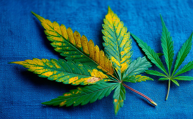 Насекомые-паразиты на листьях конопли