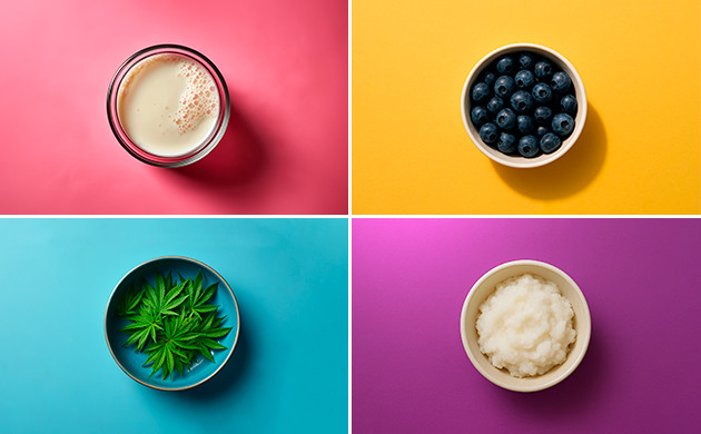 Ингредиенты для смузи с листьями марихуаны