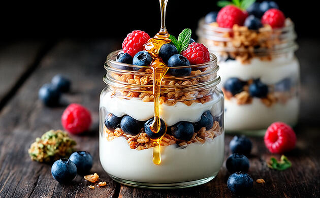 Охлаждённое парфе с кремовой текстурой и ТГК-мёдом