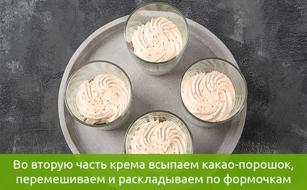 Слой крема с какао-порошком