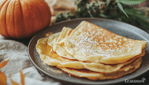 Тыквенные блины с коноплёй