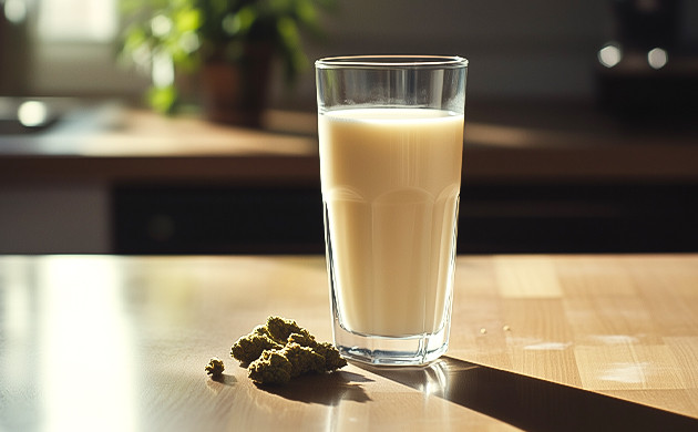 Ингредиенты для приготовления молока с марихуаной