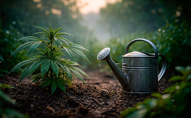 Капельный полив конопли в аутдоре