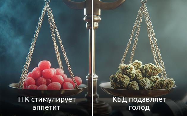 Исследования о влиянии каннабиноидов на аппетит и массу тела