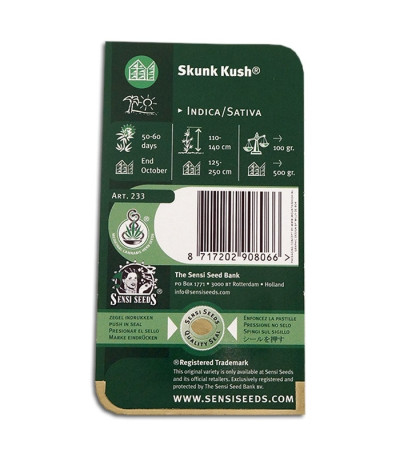 Семена сорта Skunk Kush reg (Sensi Seeds)